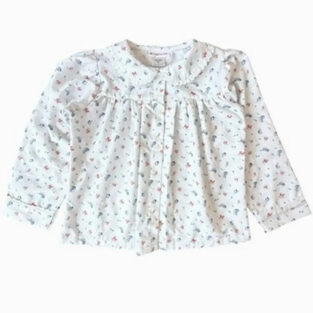 American Girl Emily Pajama Top for Girls M Retired White Floral Vintage 2006 Y2K